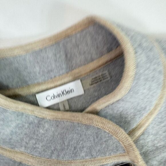 Calvin Klein Cardigan Jacket Womens Large Wool Top Button Gray Overcoat Long - Picture 3 of 8
